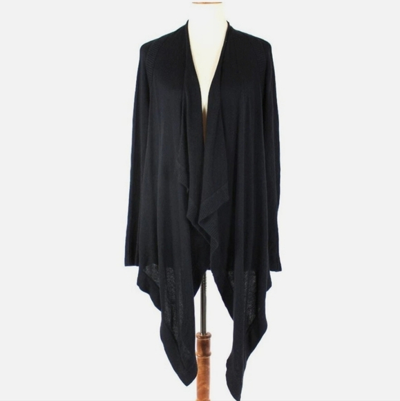 EUC Lululemon Express Yourself Black Knit Open Front Rib Detail Cardigan - Picture 1 of 7
